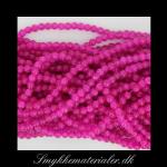 20091057, Krakelerede glasperler, Mrk pink 6 mm