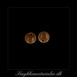 20092584, Emalje vedhng, rund, karamel brun m/slvkant, 8x8 mm