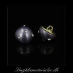 20092772, Forgyldt knap med lyslilla Swarovski perle og rhinsten