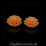 20092859, Cabochon resin, lys orange blomst, 15x8 mm
