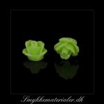 20093040, Cabochon resin, lime grn rose, 10x6,5 mm