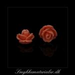 20093051, Cabochon resin, brndt orange rose, 10x6,5 mm