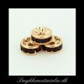 20091335, Forgyldt Swarovski rondel, Mrkerd (Siam) 7x3 mm