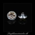 20091864, Forslvet knap m/pudder Swarovski rhinsten, 11x6 mm