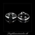 20091891, Forsølvet fingerring m/6 mm plade, justerbar