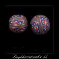 20092019, Fimo blomster perle, 12 mm, lilla, bl, rd, gul (1 st