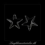 20092192, Emalje vedhæng, stjerne, sort m/sølvkant, 17x17 mm