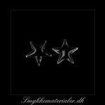 20092476, Emalje vedhæng, stjerne, sort m/sølvkant, 12x12 mm