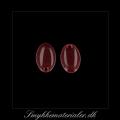 20092660, Emalje vedhæng, oval, bordeaux rød m/sølvkant, 14x9 mm