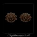 20092676, Cabochon resin, brun blomst, 15x8 mm