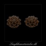 20092676, Cabochon resin, brun blomst, 15x8 mm
