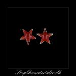 20092691, Emalje vedhæng, stjerne, rød m/sølvkant, 12x12 mm