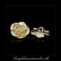 20092782, Forgyldt knap med rose, 17x5 mm