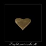 20092816, Skind-hjerte, metallic guld / helfarvet, 20 mm, 1 stk.