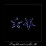 20092845, Emalje vedhæng, stjerne, blå m/sølvkant, 12x12 mm