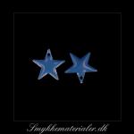 20092865, Emalje vedhæng, stjerne, turkis blå m/sølvkant, 12x12