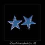 20092871, Emalje vedhæng, stjerne, turkis blå m/sølvkant, 17x17