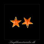 20092984, Emalje vedhæng, stjerne, orange m/sølvkant, 12x12 mm