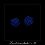 20093021, Cabochon resin, blå rose, 7,5x6 mm