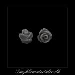 20093038, Cabochon resin, grå rose, 7,5x6 mm