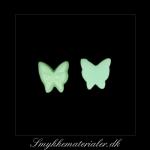 20093290, Cabochon resin, lysegrøn sommerfugl, 7x7 mm
