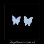 20093292, Cabochon resin, lyseblå sommerfugl, 7x7 mm
