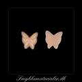 20093293, Cabochon resin, laksefarvet sommerfugl, 7x7 mm