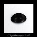 20093399, Knap, sort, buet oval, 14x11 mm